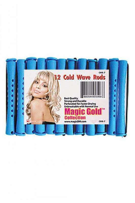 Magic Gold Cold Wave Rods 4/16" Blue - Beautiful Black Hair