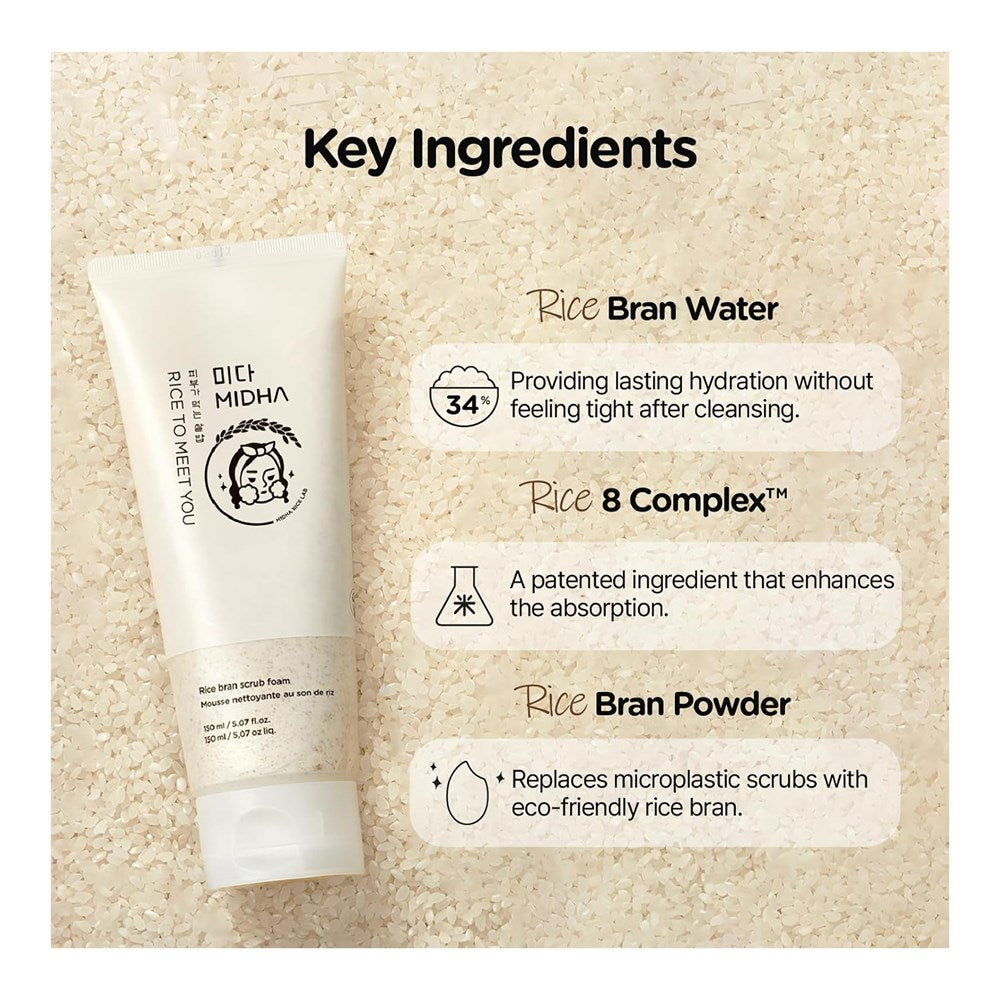 Midha Rice Bran Scrub Foam