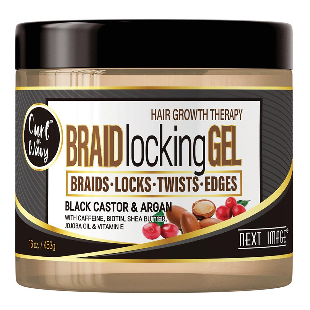 Next Image Braid Locking Gel -  Black Castor & Argan 16oz