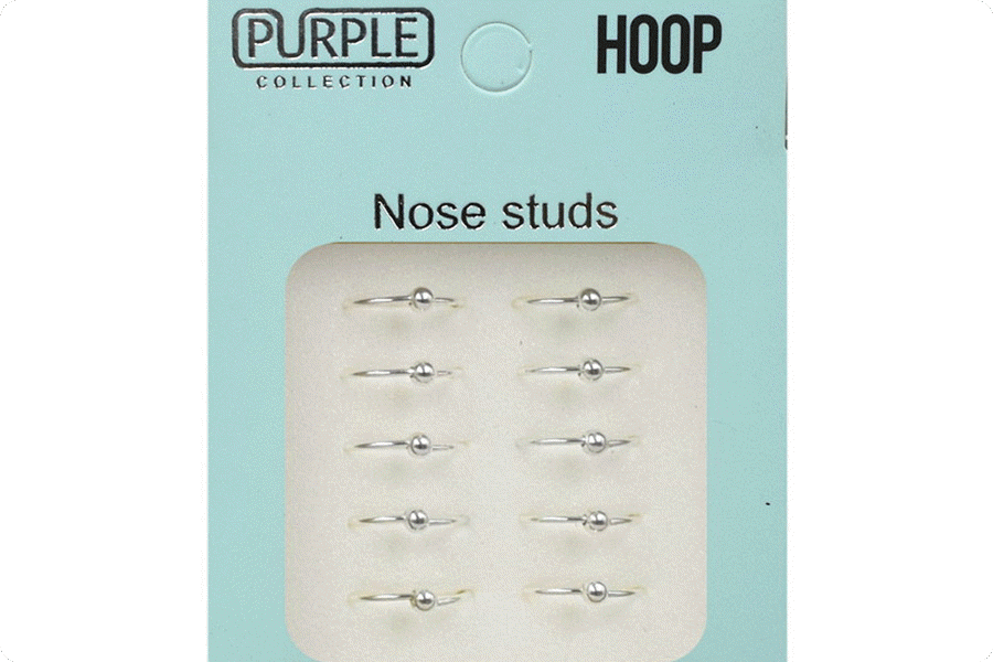 Purple Collection Hoop Nose Ring Studs