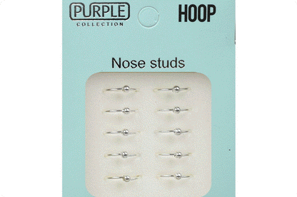 Purple Collection Hoop Nose Ring Studs