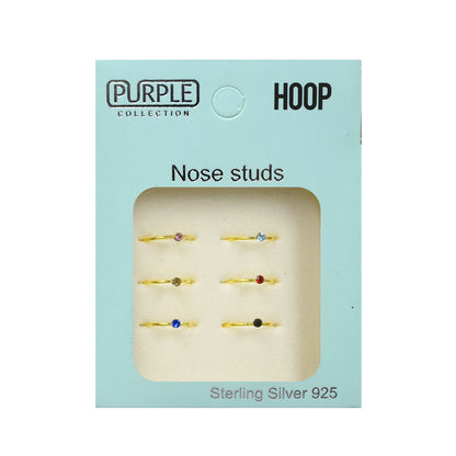 Purple Collection Hoop Nose Ring Studs NRI3007