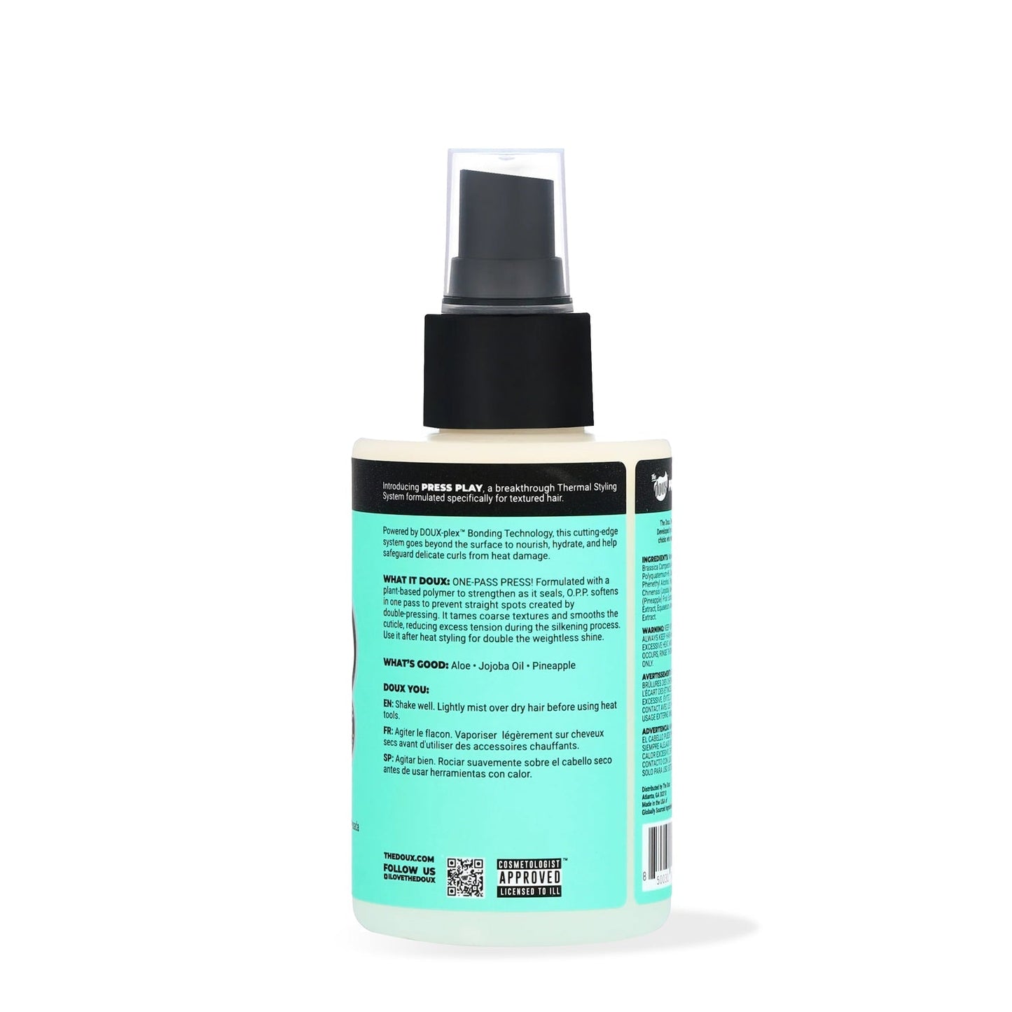 The Doux Press Play O.P.P. One-Pass Press Heat Protection Spray