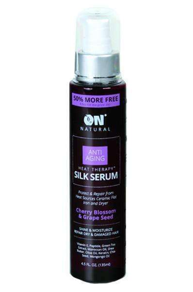 ON Natural Anti Aging Heat Therapy Silk Serum - Cherry Blossom Grape Seed - Beautiful Black Hair
