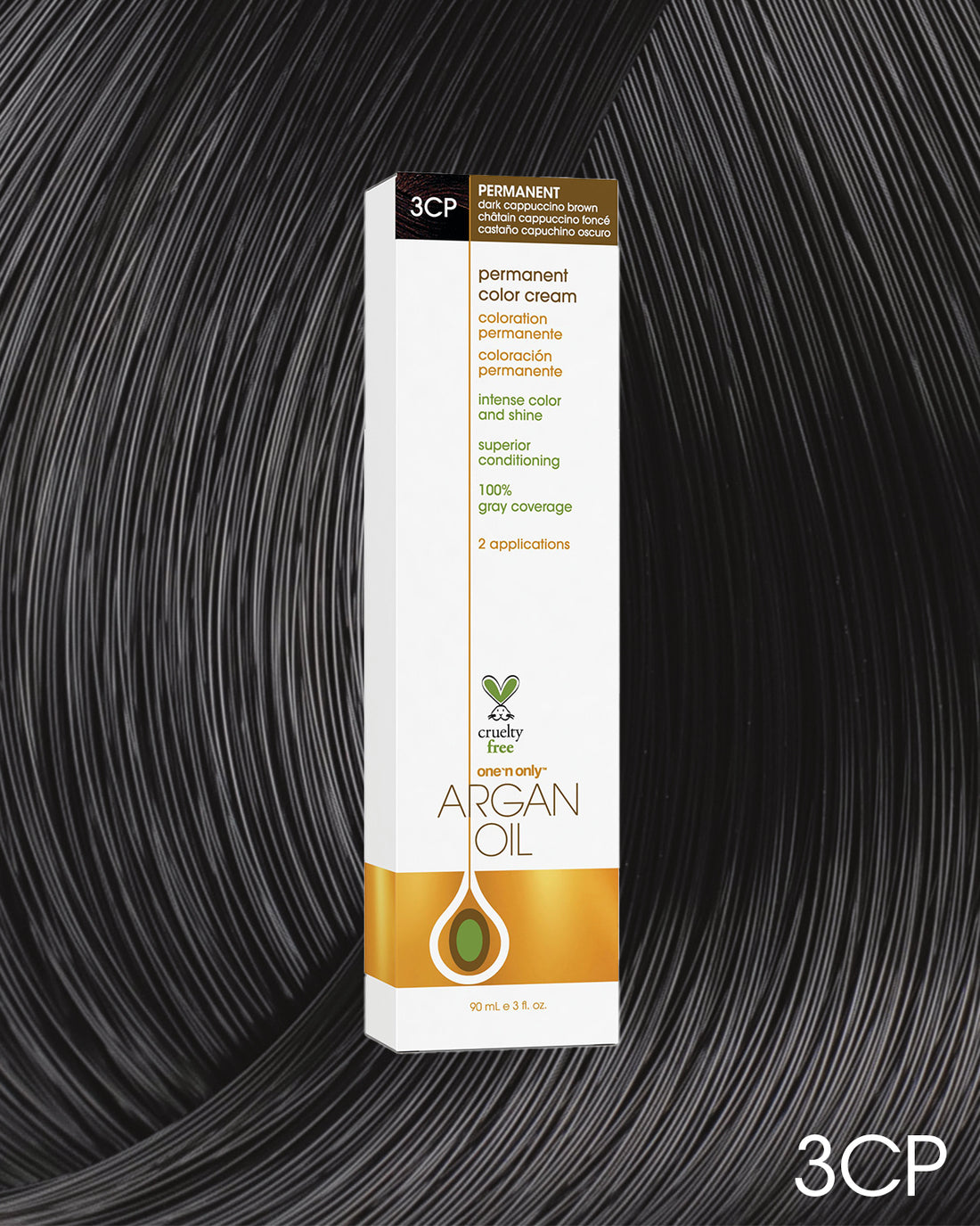 One 'n Only Argan Oil Permanent Hair Color - 3CP Dark Cappuccino Brown