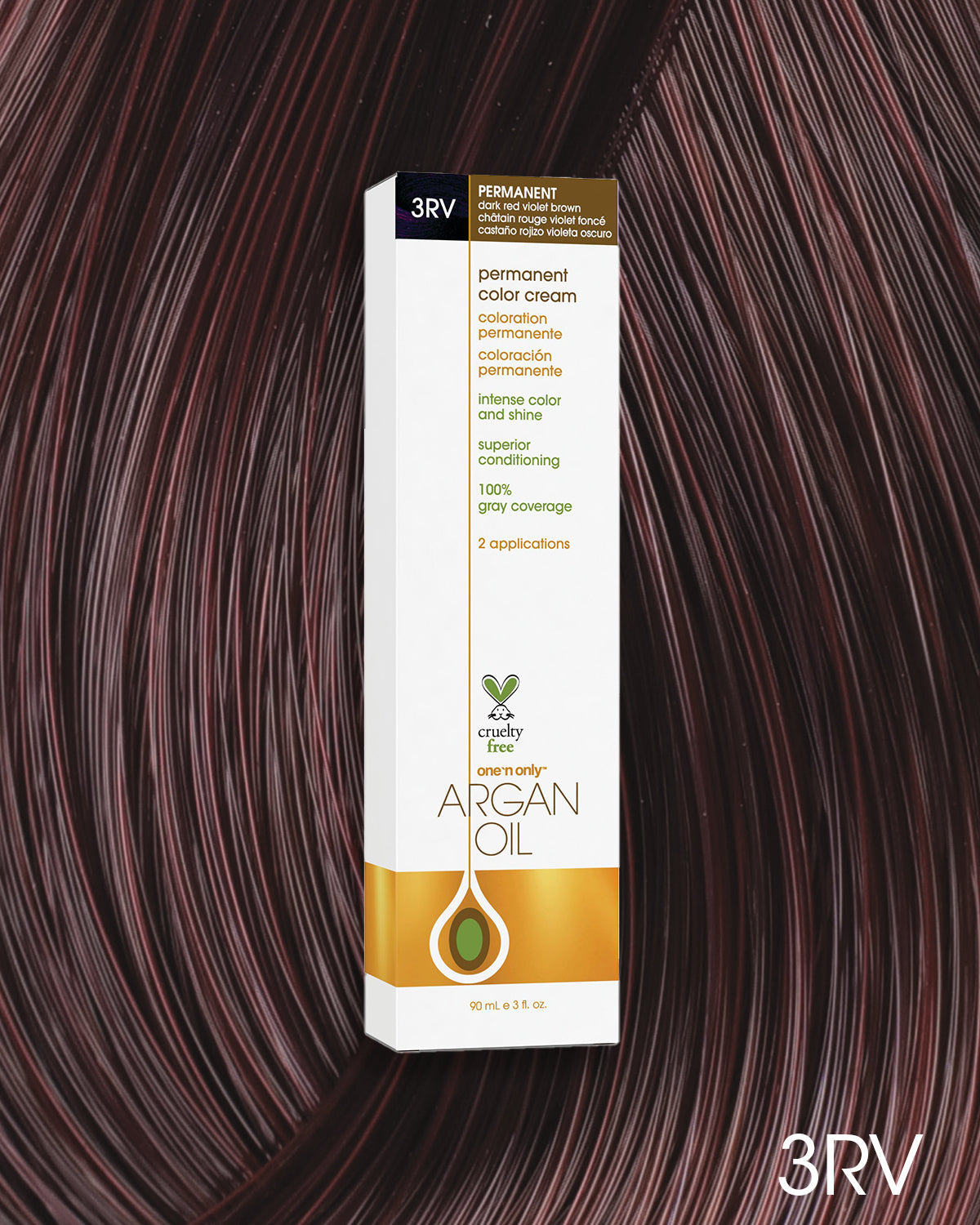 One 'n Only Argan Oil Permanent Hair Color - 3RV Dark Red Violet Brown