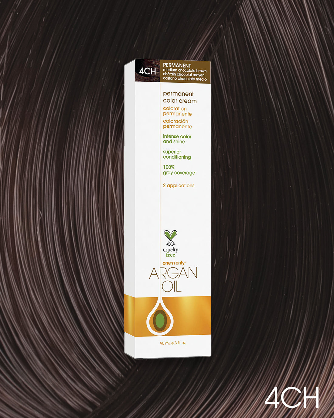 One 'n Only Argan Oil Permanent Hair Color - 4CH Medium Chocolate Brown