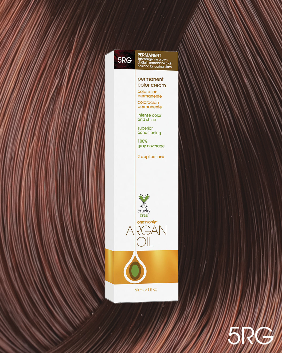 One 'n Only Argan Oil Permanent Hair Color - 5RG Light Tangerine Brown