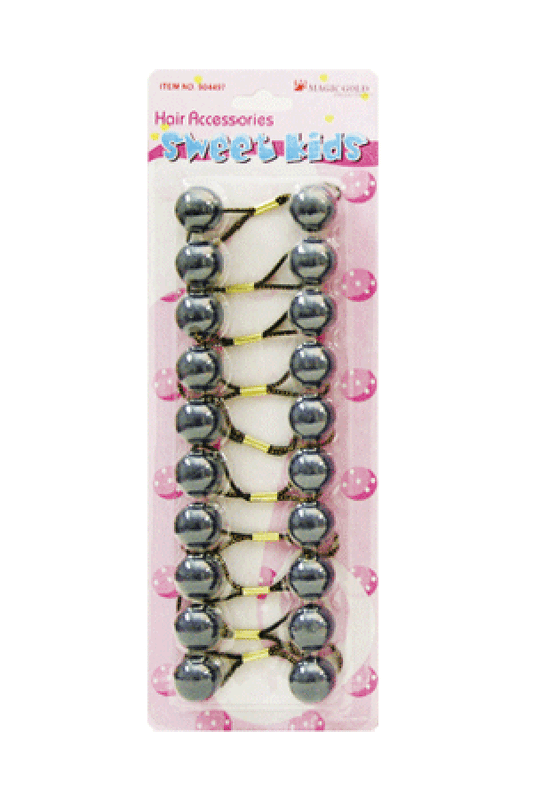 Magic Gold Hair Baubles - Round #R8 #2843 Navy - Beautiful Black Hair