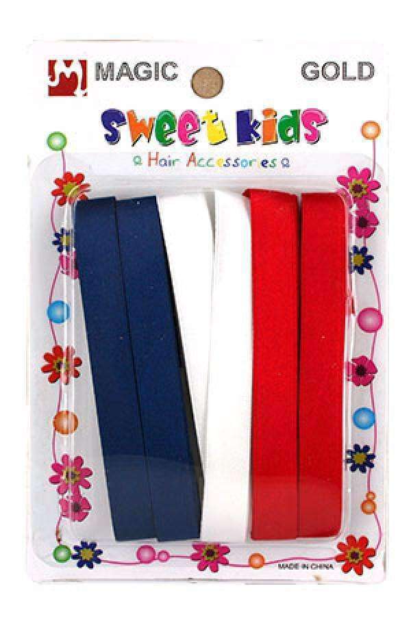 Magic Gold Hair Ribbons -#5062NWR Navy/White/Red - Beautiful Black Hair