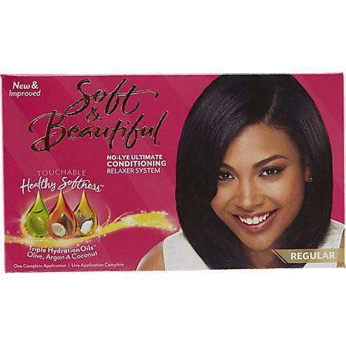 Soft & Beautiful No Lye Relaxer Conditioning Kit - Regular - Beautiful Black Hair
