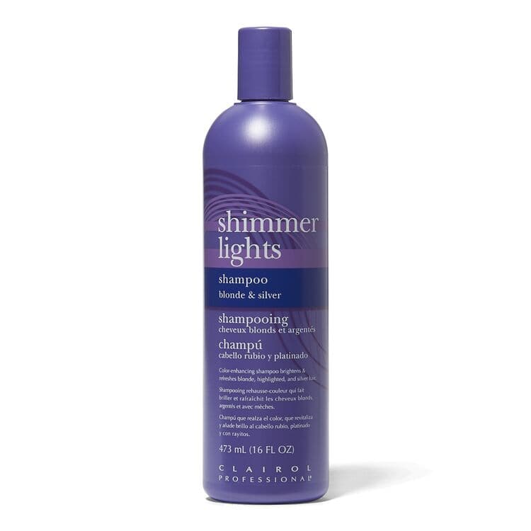 Clairol Professional Shimmer Lights Purple Shampoo for Blonde & Silver Hair 16oz - Beautiful Black Hair
