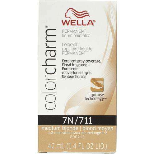 Wella Color Charm Permanent Liquid Hair Color - 7N/711 Medium Blonde - Beautiful Black Hair