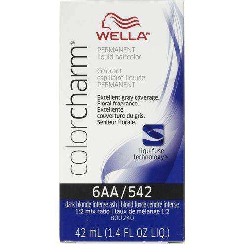 Wella Color Charm Permanent Liquid Hair Color - 6AA/542 Dark Blonde Intense Ash - Beautiful Black Hair