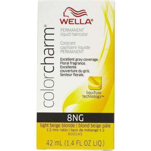 Wella Color Charm Permanent Liquid Hair Color - 8NG Light Beige Blonde - Beautiful Black Hair