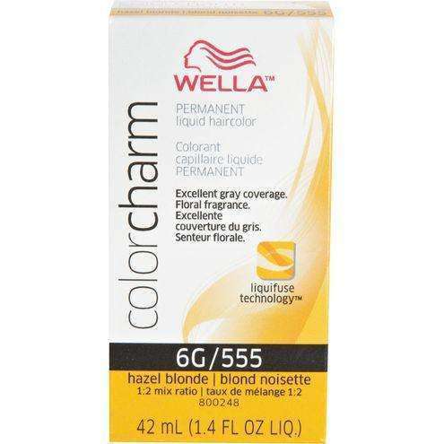Wella Color Charm Permanent Liquid Hair Color - 6G/555 Hazel Blonde - Beautiful Black Hair