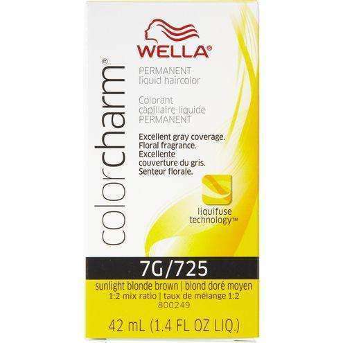 Wella Color Charm Permanent Liquid Hair Color - 7G/725 Sunlight Blonde Brown - Beautiful Black Hair