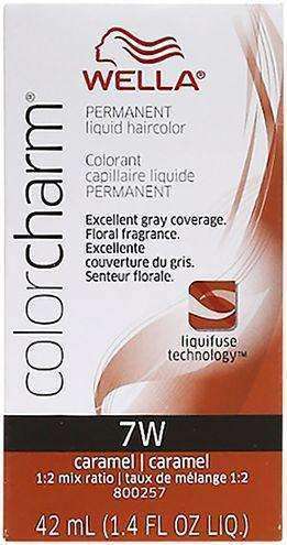 Wella Color Charm Permanent Liquid Hair Color - 7W Caramel - Beautiful Black Hair