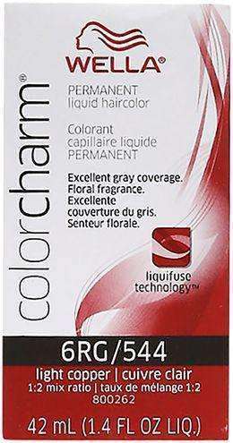 Wella Color Charm Permanent Liquid Hair Color - 6RG/544 Light Copper - Beautiful Black Hair
