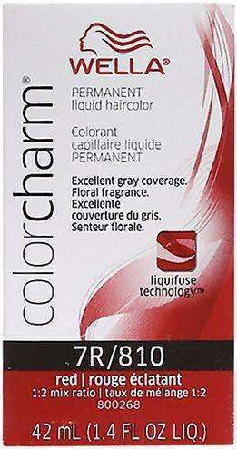 Wella Color Charm Permanent Liquid Hair Color - 7R/810 Red - Beautiful Black Hair