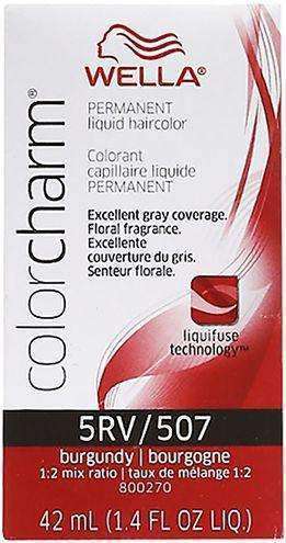Wella Color Charm Permanent Liquid Hair Color - 5RV/507 Burgundy - Beautiful Black Hair