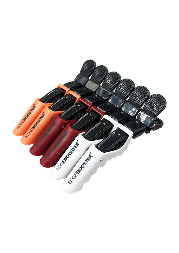 Edge Booster Crocodile Hair Clips Orange, Red & White