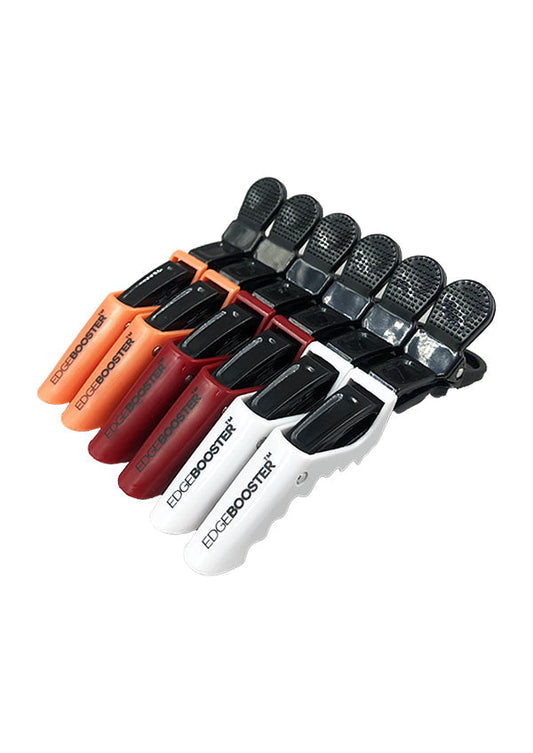 Edge Booster Crocodile Hair Clips Orange, Red & White