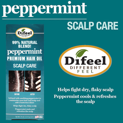 Difeel Peppermint Scalp Care Premium Hair Oil 2.5oz