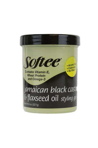 Softee Jamaican Black Castor & Flaxseed Oil Styling Gel 8oz - Beautiful Black Hair