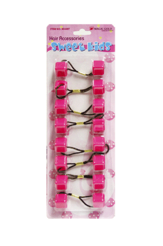 Sweet Kids Hair Baubles - Square #SQ5 Hot Pink - Beautiful Black Hair