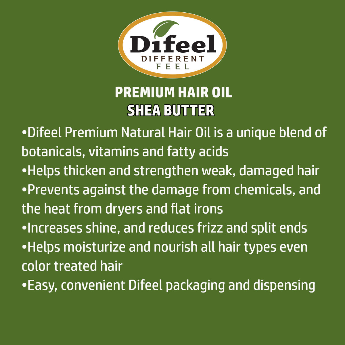 Difeel Premium Natural Hair Oil - Shea Butter Oil