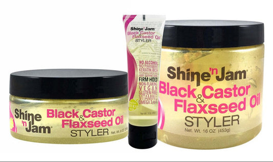 Shine ’n Jam Black Castor & Flaxseed Oil Styler