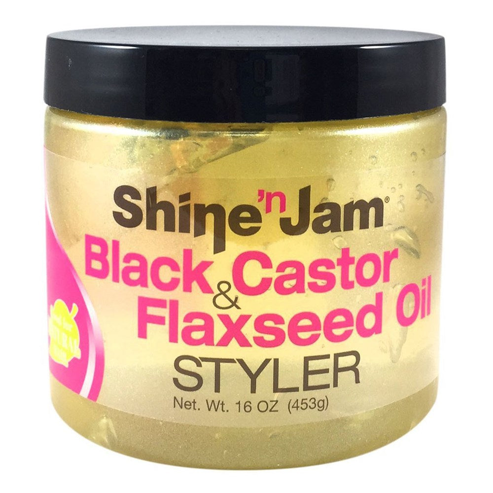 Shine ’n Jam Black Castor & Flaxseed Oil Styler 16oz