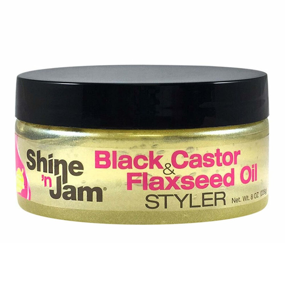 Shine ’n Jam Black Castor & Flaxseed Oil Styler 8oz