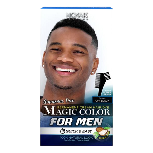 Magic Color For Men Permanent Cream Hair Dye - Off Black - Beautiful Black Hair