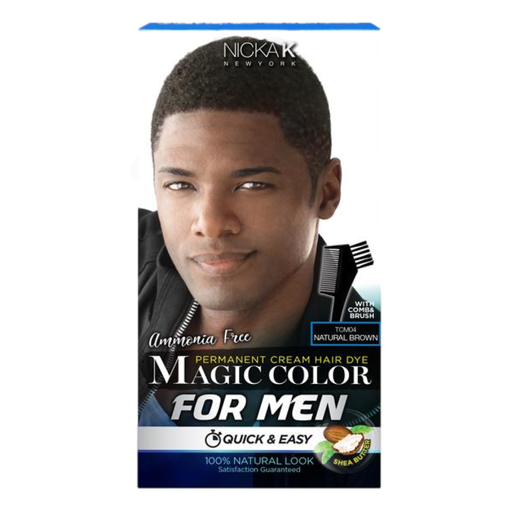 Magic Color For Men Permanent Cream Hair Dye - Natural Brown - Beautiful Black Hair
