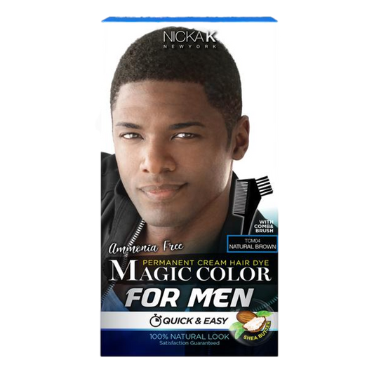 Magic Color For Men Permanent Cream Hair Dye - Natural Brown - Beautiful Black Hair