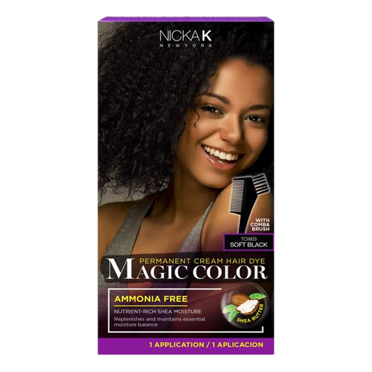 Magic Color Permanent Cream Hair Dye - Soft Black - Beautiful Black Hair