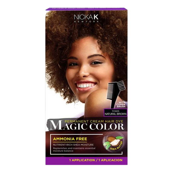 Magic Color Permanent Cream Hair Dye - Natural Brown - Beautiful Black Hair
