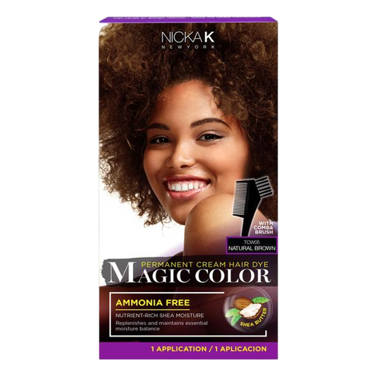 Magic Color Permanent Cream Hair Dye - Natural Brown - Beautiful Black Hair