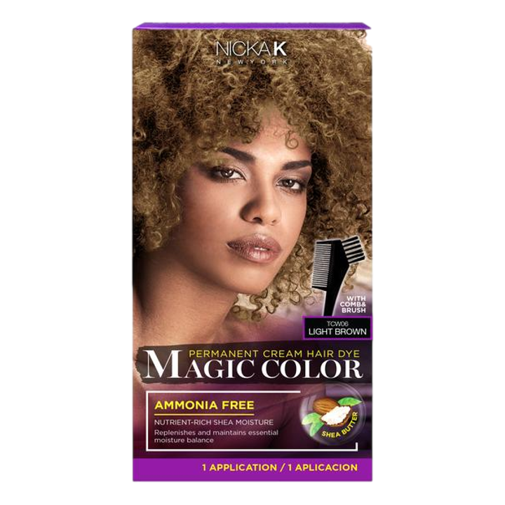 Magic Color Permanent Cream Hair Dye - Light Brown - Beautiful Black Hair