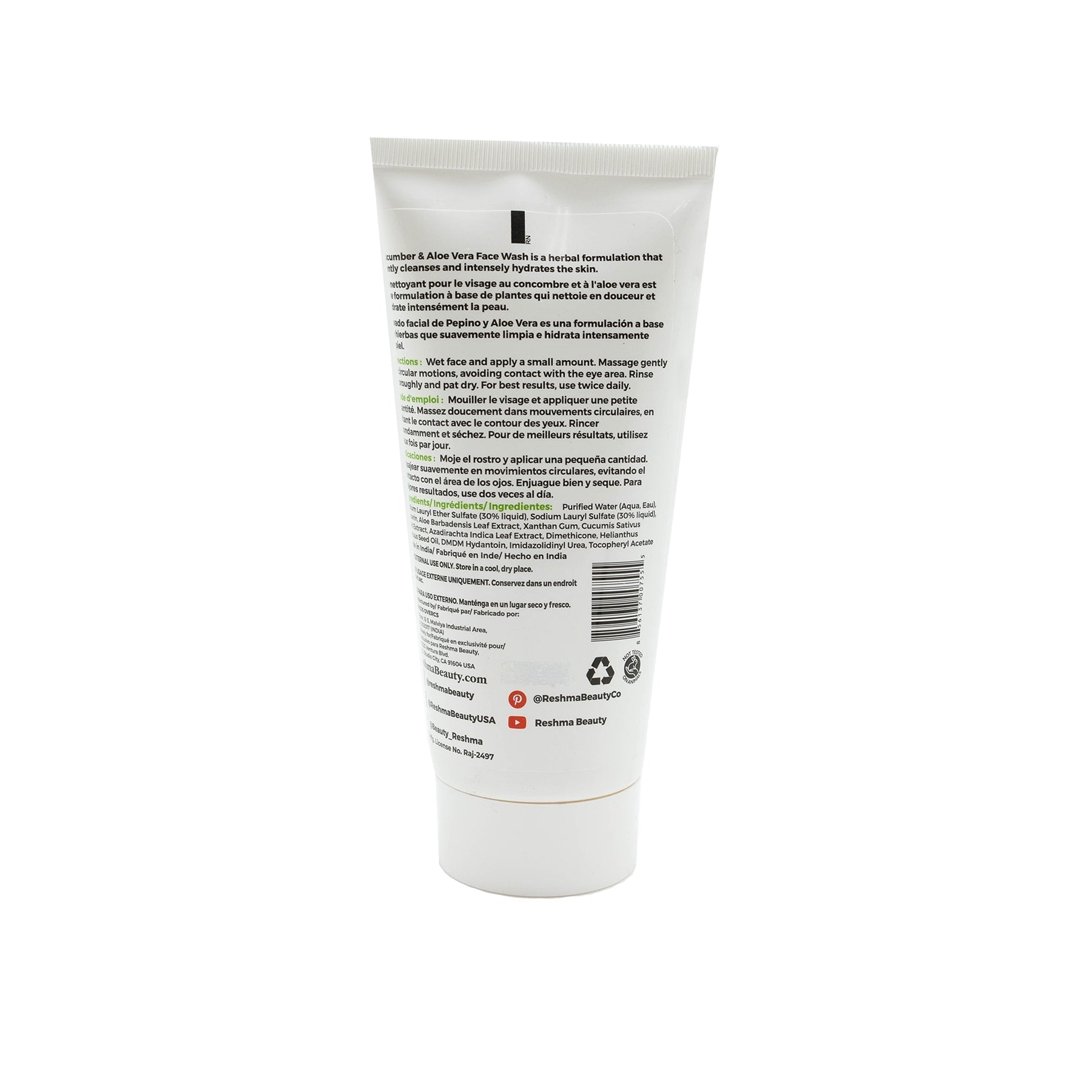 Reshma Face Wash - Cucumber & Aloe Vera