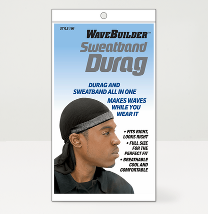 WaveBuilder Sweatband Du Rag #196 Black