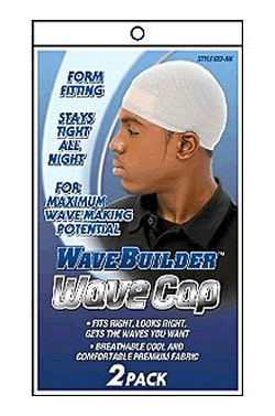 WaveBuilder Wave Cap #653 White - Beautiful Black Hair
