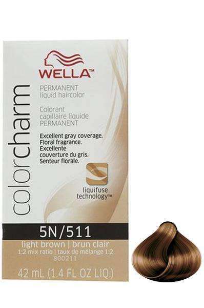 Wella Color Charm Permanent Liquid Hair Color - 5N/511 Light Brown - Beautiful Black Hair