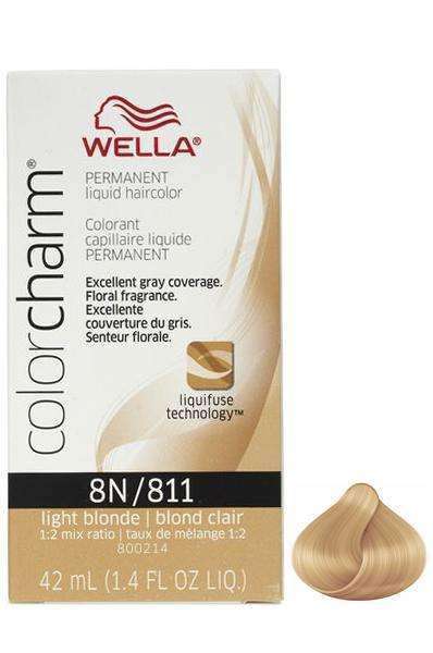 Wella Color Charm Permanent Liquid Hair Color - 8N/811 Light Blonde - Beautiful Black Hair