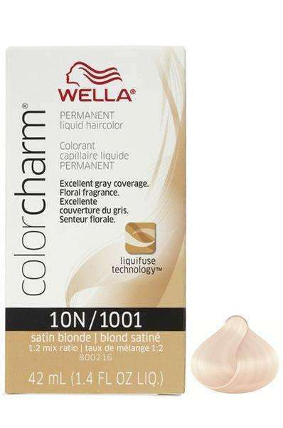 Wella Color Charm Permanent Liquid Hair Color - 10N/1001 Satin Blonde - Beautiful Black Hair