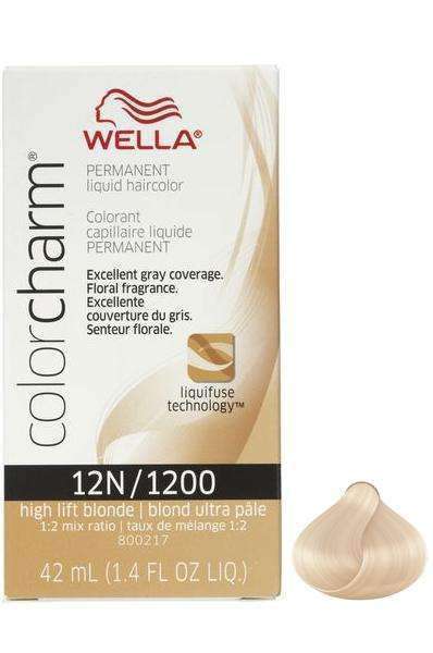 Wella Color Charm Permanent Liquid Hair Color - 12N/1200 High Lift Blonde - Beautiful Black Hair