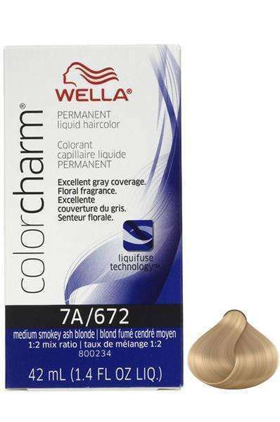 Wella Color Charm Permanent Liquid Hair Color - 7A/672 Dark Smokey Ash Blonde - Beautiful Black Hair