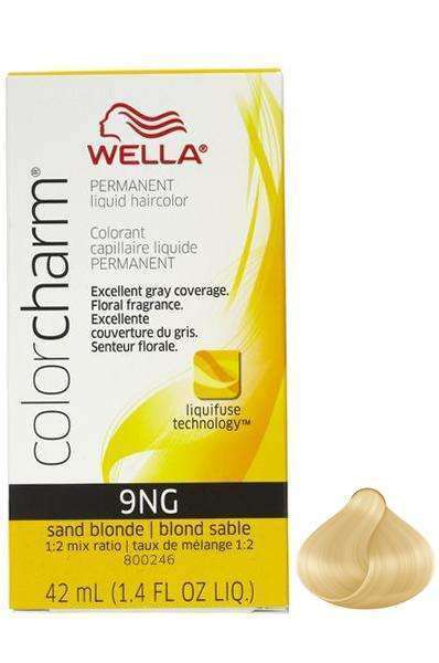 Wella Color Charm Permanent Liquid Hair Color - 9NG Sand Blonde - Beautiful Black Hair